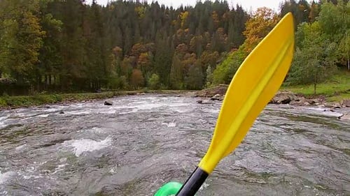 Rafting on a Mountain River