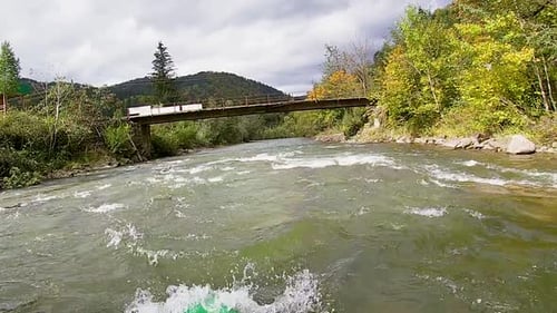Rafting on a Mountain River