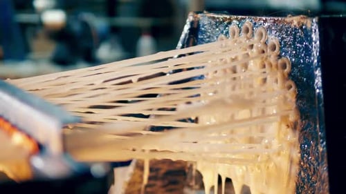 Gluing mechanism with fiberglass pulling through it