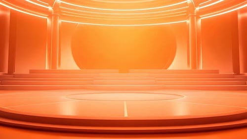 podio: escaparate futurista con plataforma para la exhibición de productos. Expositor de escenario moderno vacío