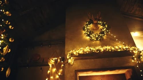 Decoração de interiores de Natal e Ano Novo