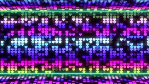 Disco-Club, Herzform, Partynacht, Bewegungsanimation, abstrakte Musik, blinkender LED-Boden