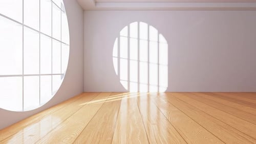 Leerer Raum mit Holzboden