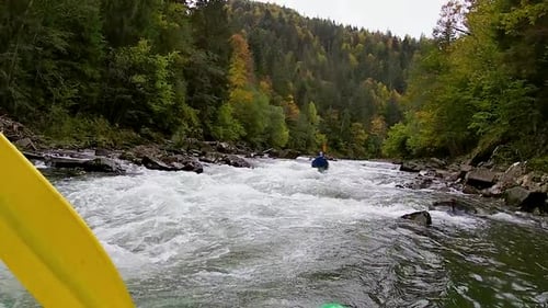Rafting on a Mountain River