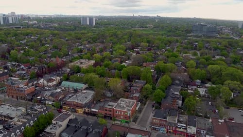 Aerial view of Toronto Cabbagetown neighborhood 4K
