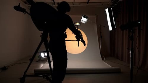 Professional Studio for Photo and Video Filming with Modern Lighting Equipment Large White Cyclorama