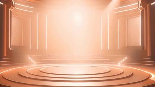 podio: escaparate futurista con plataforma para la exhibición de productos. Expositor de escenario moderno vacío