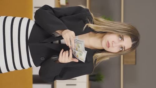 Vertical video of Money, financial crisis, poverty.