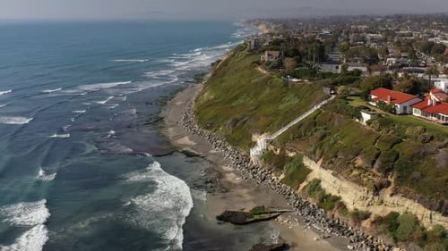 Aerial view of Yogananda Ashram cliffside, United States.
