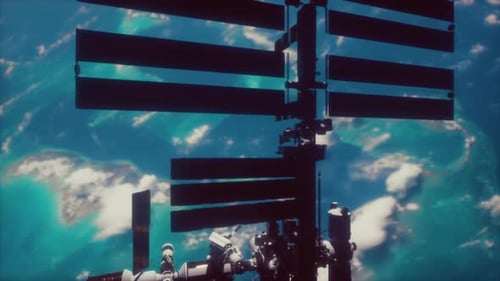 ISS Taken with the Earth in the Background in the Space