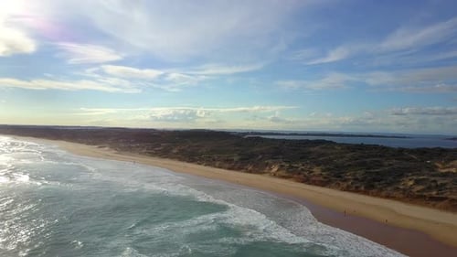 Aerial shot of a beautiful beach in Australia
