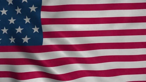 Flag of the United States of America Waving in the Wind Seamless Looping American Flag Animation USA