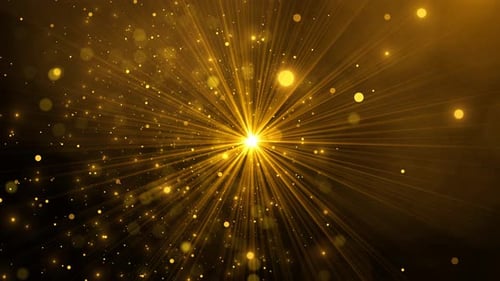 Festive Glitter sparkle stars Christmas texture, golden bokeh particles on dark background. Glowing