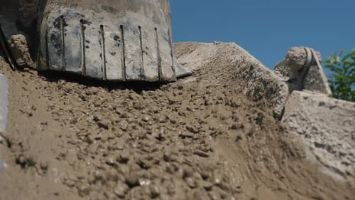 Powerful Construction Equipment Concrete Concrete Delivers Concrete to the Construction Site