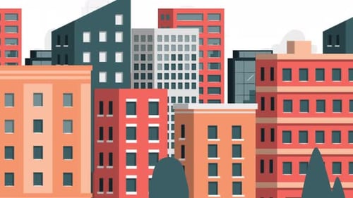 City Buildings View Parallax 4K