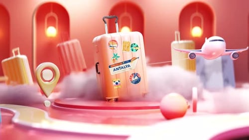 Antalya, conceitos de viagem, aventura e partida no verão. tons de laranja e pêssego