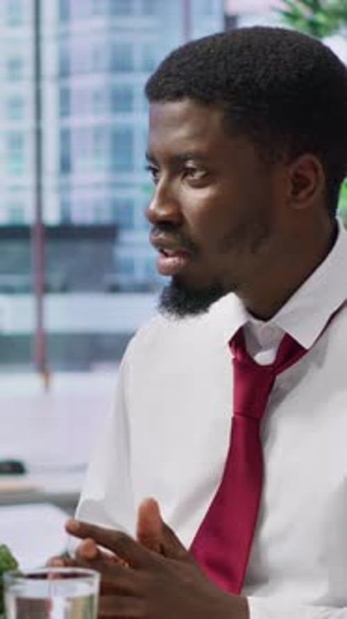 Vertical Video HR Professional Staff Engages in an Interview with Applicant with Disability