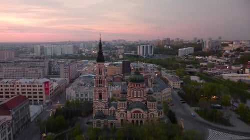 Arc above Holy Annunciation Cathedral at sunset
