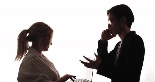 Business People Silhouette Corporate Assistance