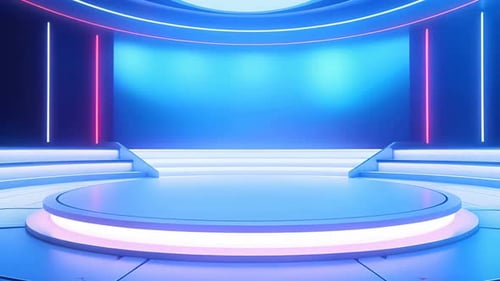 podio: escaparate futurista con plataforma para la exhibición de productos. Expositor de escenario moderno vacío