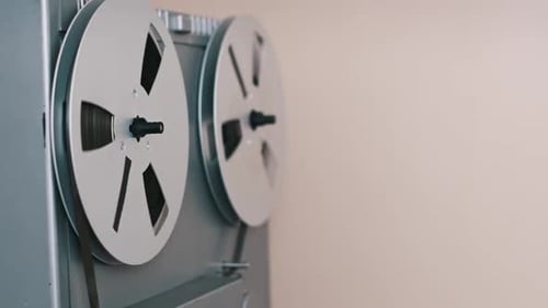 Vintage ReeltoReel Tape Player Spinning