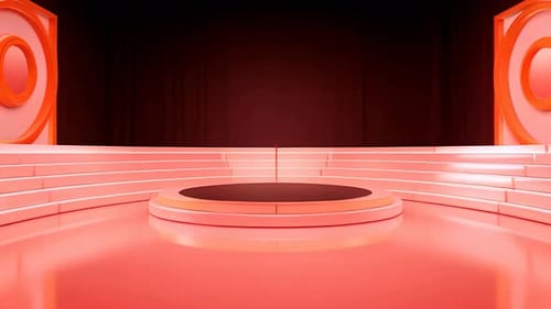 podio: escaparate futurista con plataforma para la exhibición de productos. Expositor de escenario moderno vacío