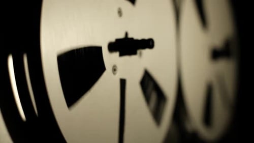 Rotating Tape Reels on Vintage Recorder