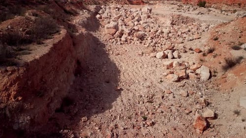Flying Over A Rocky Terrain