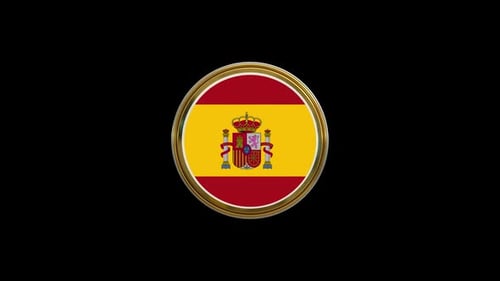 Animation en boucle avec l'icône du cercle du drapeau espagnol