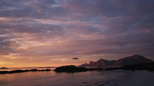 Drone Flying on Nature Background