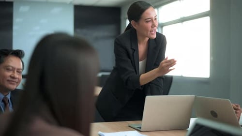 young business people discussing and brainstorming at modern office