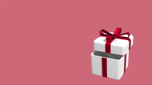 3D open gift box animation. Opening gift box animation. Modern holiday surprise box