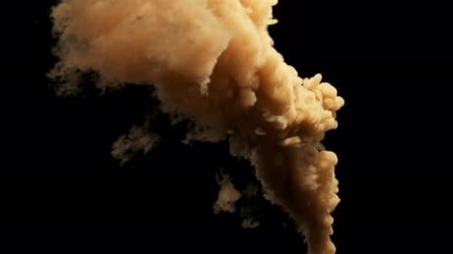 3D Animation of Thick Smoke with Flashing Neon Light