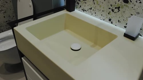 This is a Modern Bathroom Sink That Showcases a Minimalist Design Perfect for Home Aesthetics