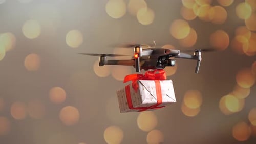 Drone Delivers a Gift for Valentine's Day on February 14