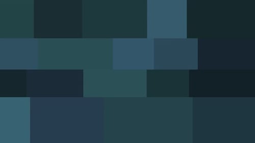 Nano Collection: Dynamic animation of rectangular blocks of different shades of green with sliding t
