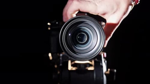 Closeup Shot of a Professional Camera Lens