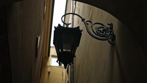 Medieval European Building Facades On A Narrow Street