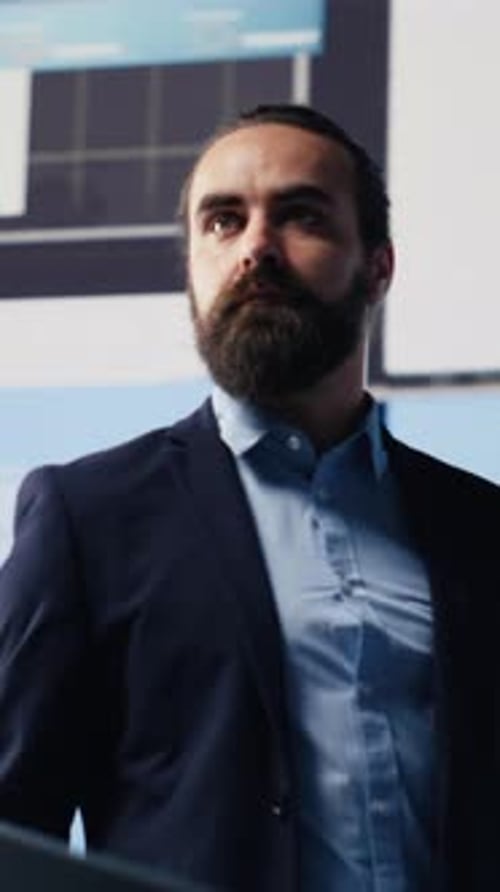 Vertical Video Business Administrator Planning a New Strategy with Support