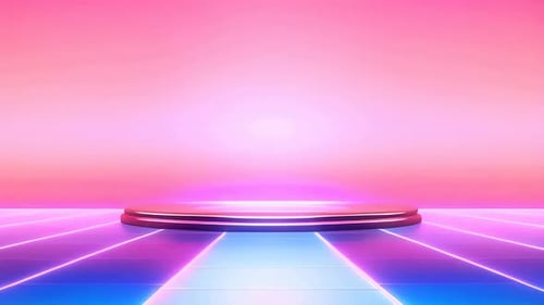 Podium Futuristische Vitrine mit Plattform für Produktausstellungen. Leeres modernes Bühnendisplay