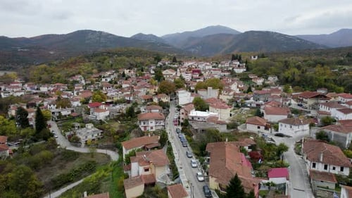 A Stunning Aerial Close Up Revealing the Beauty of Stavroupoli in Xanthi Greece