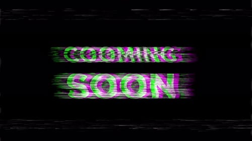 Coming Soon Text With Glitch effect