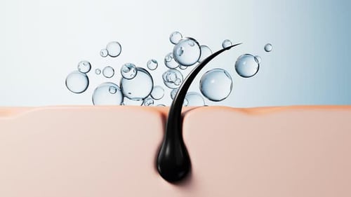 Skin with hair in pores, hair treatment concept