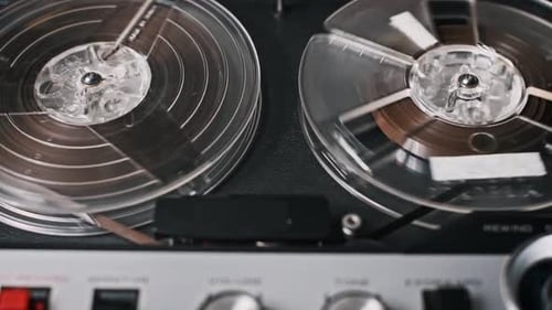 Vintage ReeltoReel Tape Recorder in Operation
