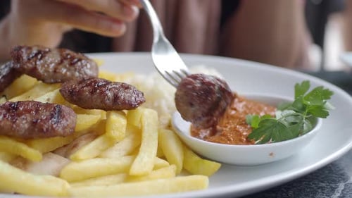 Traditional Turkish Kofte on plate