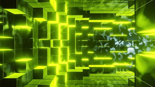 Abstract Colorful Cube Tunnel