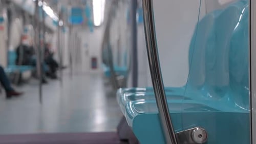 Empty Seats in a Subway Car Vacant Metro Wagon