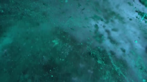 Turquoise Pure Color of Ice Inside the Ice Cave