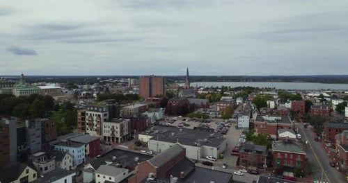 American City Of Portland In Maine, Drone Shot