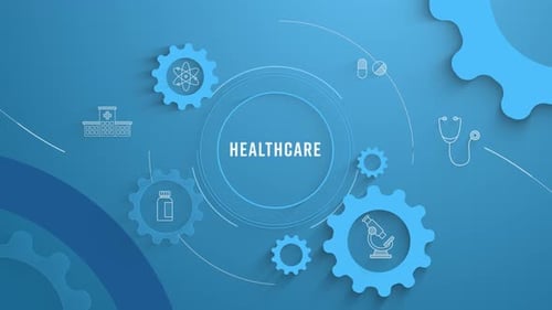 Flat Infographic Colorize Icons Background Healthcare Loopable Animation